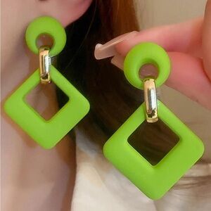 1pair Fashionable Square Drop Earrings For Women